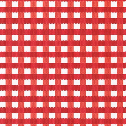 Robert Kaufman - Chow Time - Checks, Tomato/White