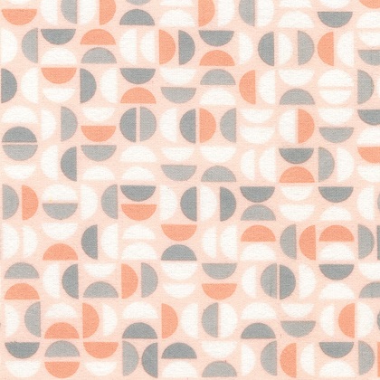Robert Kaufman - Cozy Cotton Flannel - Half Circles, Pearl Pink