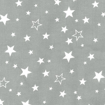 Robert Kaufman - Cozy Cotton Flannel - White Stars on Grey