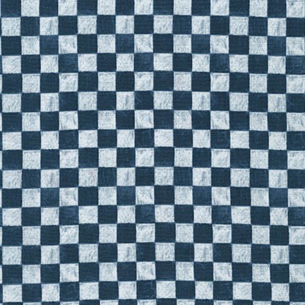 Robert Kaufman - Down on The Farm 15 - Checkered, Navy