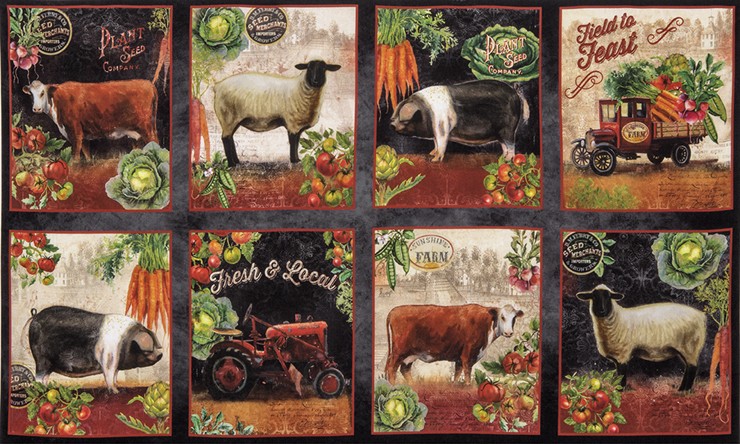 Robert Kaufman - Down on The Farm 17 - 24' Animals, Veggies, & Tractor, Spice