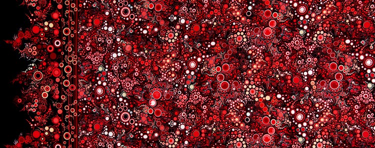 Robert Kaufman - Effervescence - Bubbles with Border, Red