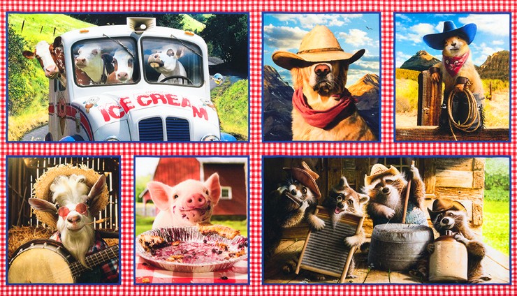 Robert Kaufman - Farmyard Buddies - 24' Panel, Summer