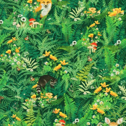 Robert Kaufman - Fernwood Friends - Woodland Scene, Fern