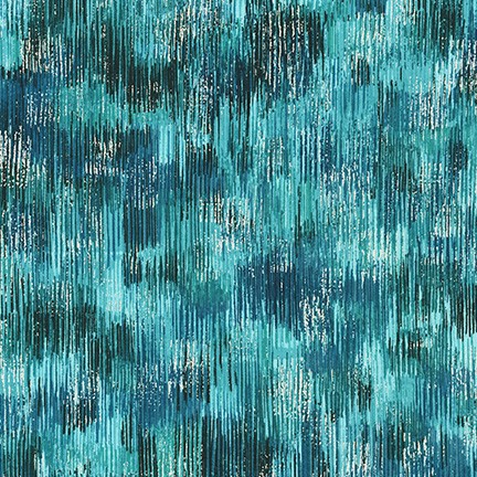 Robert Kaufman - Fusions Brushwork - Metallic, Teal