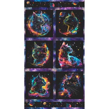 Robert Kaufman - Galaxy Cats - 24' Cats Panel, Celestial