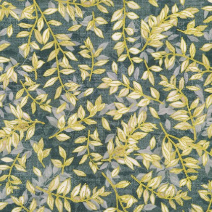 Robert Kaufman - Hello Fall - Leaves, Dusty Blue