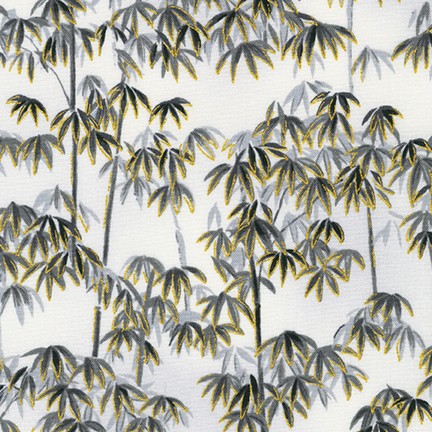 Robert Kaufman - Imperial Collection 17 - Bamboo Fronds, Silver
