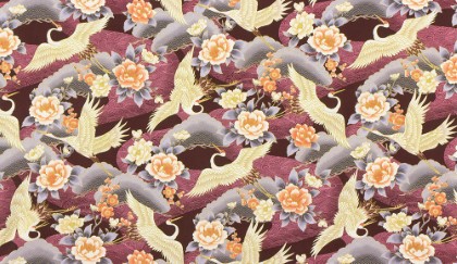 Robert Kaufman - Imperial Collection Honoka - Honoka Cranes, Plum
