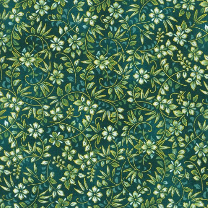 Robert Kaufman - Imperial Collection Honoka - Vines, Teal