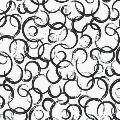 Robert Kaufman - Inkwell - Circles, Black on White