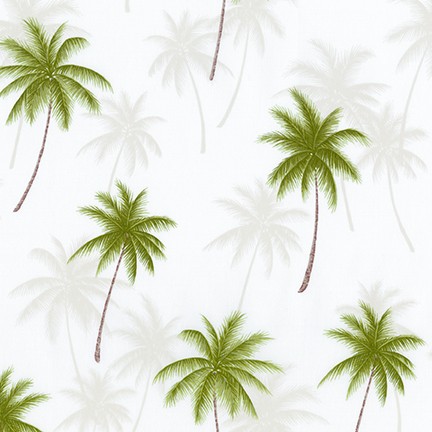 Robert Kaufman - Island Paradise - Palm Trees, White