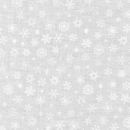 Robert Kaufman - Mini Madness - Snowflake, White on White