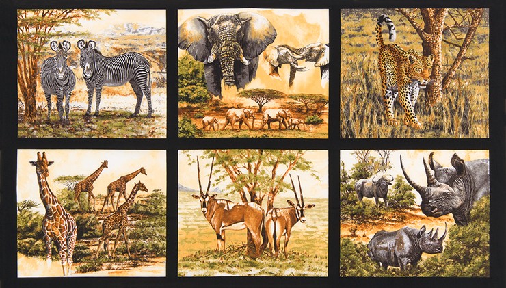 Robert Kaufman - Nature Studies 2 - 24' Safari Animal Panel, Wild