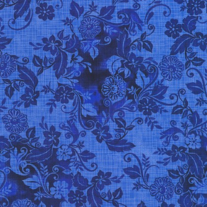 Robert Kaufman - Quilter's Linen - Garden Walk - Tonal Flowers, Night