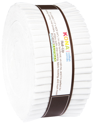 Robert Kaufman - Roll Ups - Kona Cotton, All White