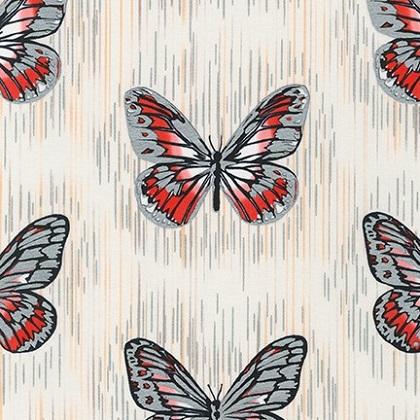 Robert Kaufman - Spring Shimmer - Butterflies, White