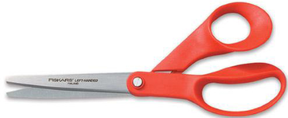 Scissors - 8' Fiskars - Bent Left-Handed Dressmaker - Red Handle