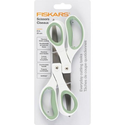 Scissors - 8' Fiskars - Perform Softgrip Titanim - 2 pk