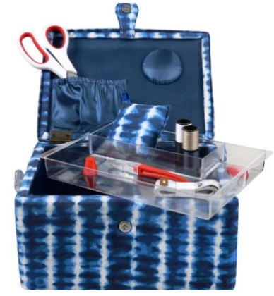Sewing Basket - Packed With Starter Notions - 8' x 11.5' x 6', Navy