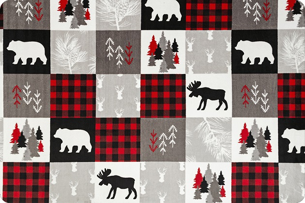 Shannon Fabrics - Cuddle Prints - Cabin Quilt, Scarlet