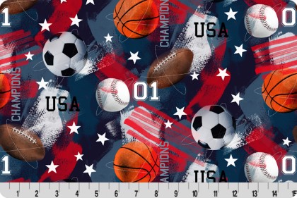 Shannon Fabrics - Cuddle Prints - Champions Digital Cuddle, Multi