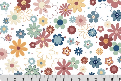 Shannon Fabrics - Cuddle Prints - Disco Daisies, Multi