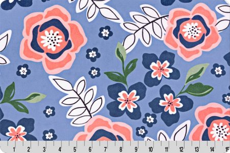 Shannon Fabrics - Cuddle Prints - Floral, Bluebell