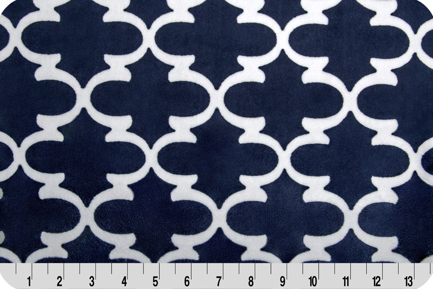 Shannon Fabrics - Cuddle Prints - Lattice, Navy/Snow