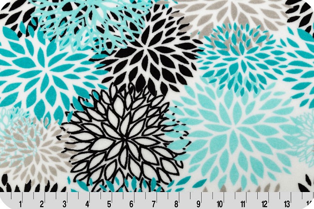 Shannon Fabrics - Cuddle Prints - Premier Blooms, Teal