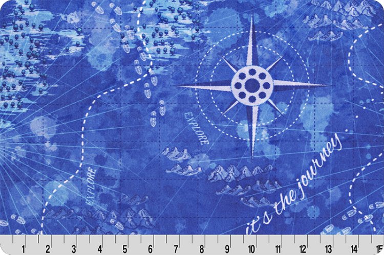 Shannon Fabrics - Cuddle Prints - Quilters Trek World, Blue