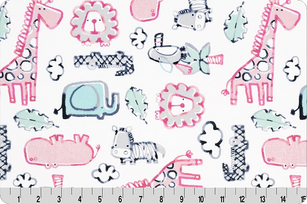 Shannon Fabrics - Cuddle Prints - Safari Dreams, Pink