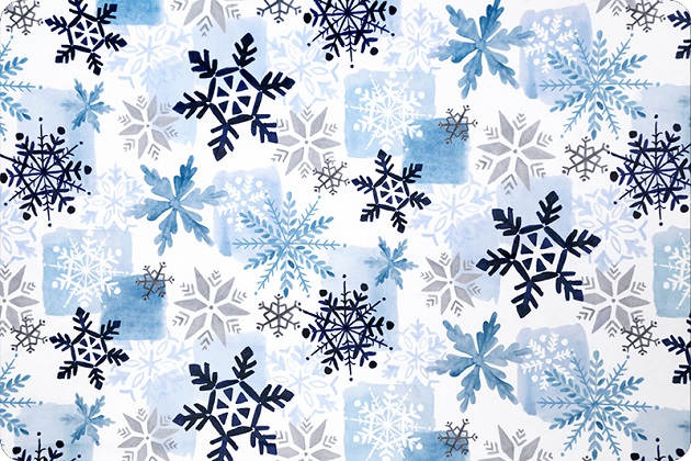 Shannon Fabrics - Cuddle Prints - Snowfall, Navy