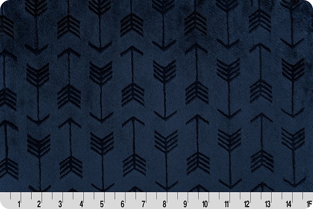 Shannon Fabrics - Embossed Cuddle - Arrows, Navy