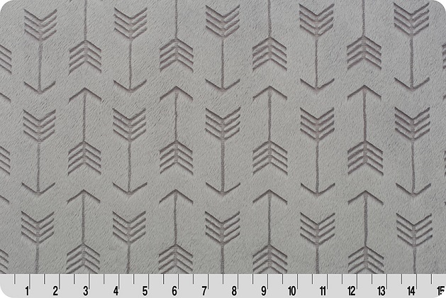 Shannon Fabrics - Embossed Cuddle - Arrows, Steel