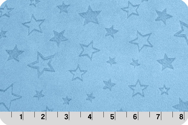 Shannon Fabrics - Embossed Cuddle - Star, Baby Blue