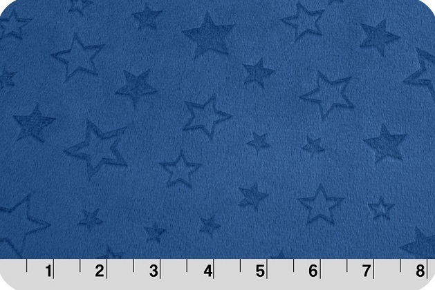 Shannon Fabrics - Embossed Cuddle - Star, Midnight Blue