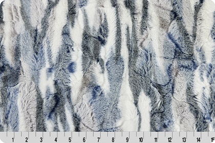 Shannon Fabrics - Luxe Cuddle - Frosted Himalayan, Navy