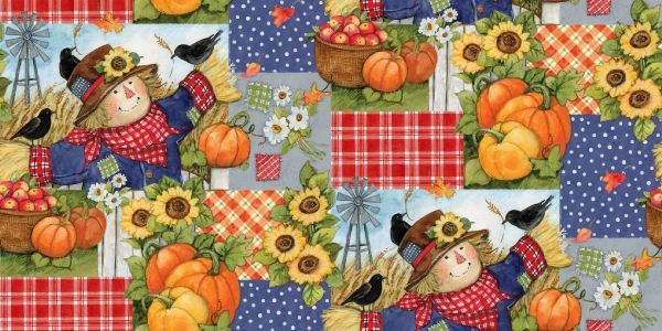 Springs Creative - Harvest - Scarecrow Patchwork, Multi