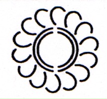 Stencil - Feather Circle - 3 1/2' Square