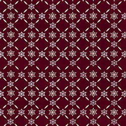 Stof Fabrics - Icy Winter - Snowflake Lattice, Maroon/Silver