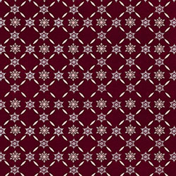 Stof Fabrics - Icy Winter - Snowflake Lattice, Maroon/Silver