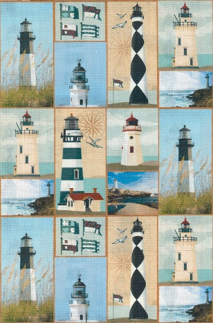 Stof of France - Seaside - Lighthouses on Blocks, Multi