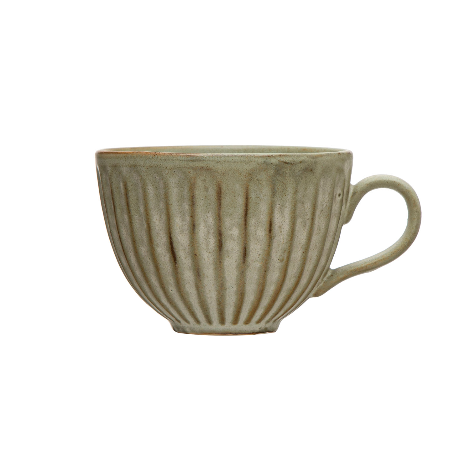 Stoneware Pleated Mug - cream