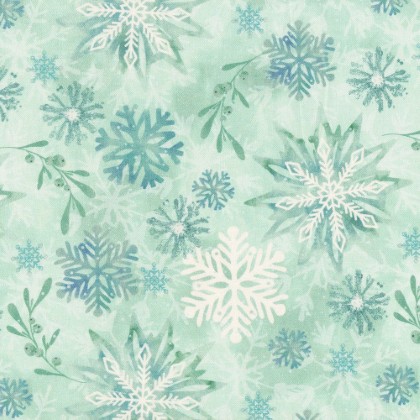 Studio E - 108' Ice Stellar - Snowflakes, Mint