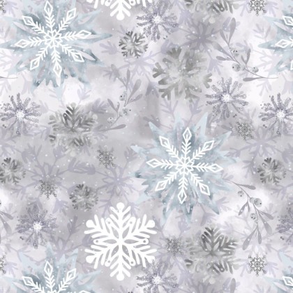 Studio E - 108' Ice Stellar - Snowflakes, Silver