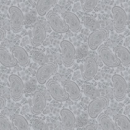 Studio E - 108' Tranquil Flannel - Large Paisley, Gray