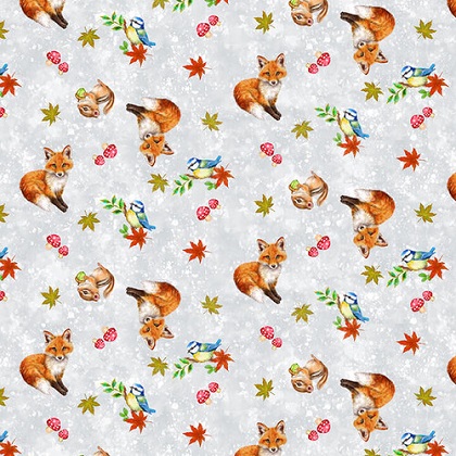 Studio E - Auburn Fox - Tossed Small Critters, White