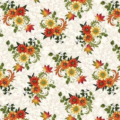 Studio E - Autumn Flourish - Small Flowers, Cream