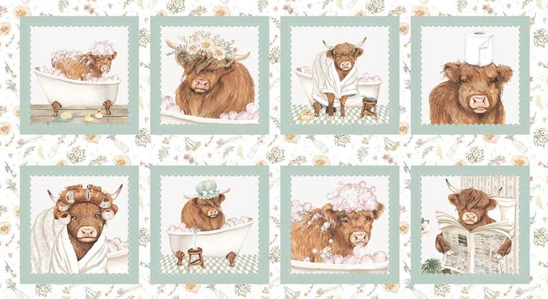 Studio E - Bathing Bonnies - 24' Bonnie Blocks, Ginger/Mint